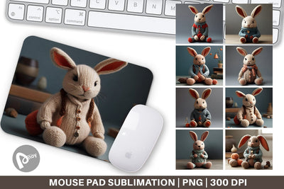 Mouse Pad Rabbit Embroidery Sublimation artnoy 