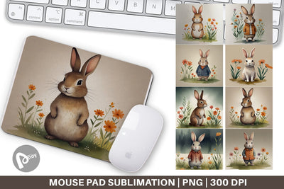 Mouse Pad Rabbit illustration Sublimation artnoy 