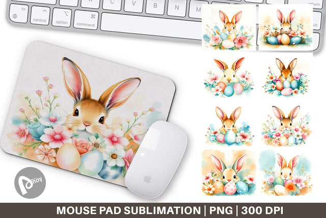 Mouse Pad Rabbit Peeking Sublimation artnoy 