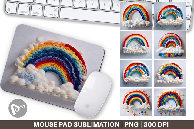 Mouse Pad Rainbow Embroidery Sublimation artnoy 