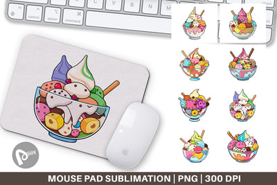 Mouse Pad Rainbow Ice Cream Sublimation artnoy 