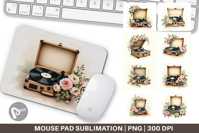 Mouse Pad Record Player Sublimation artnoy 