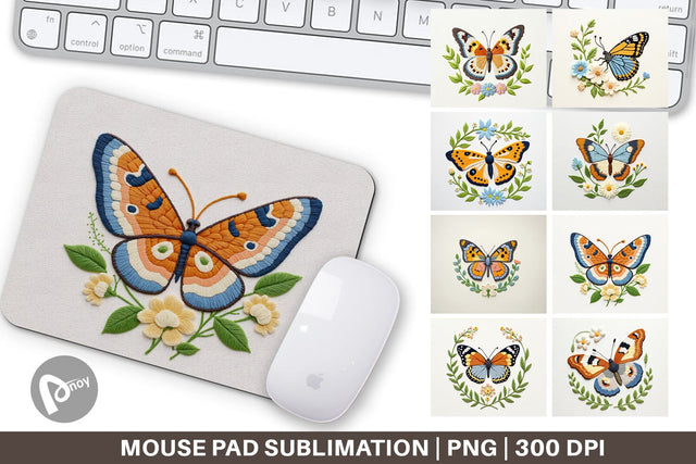 Mouse Pad Red Admiral Butterfly Sublimation artnoy 