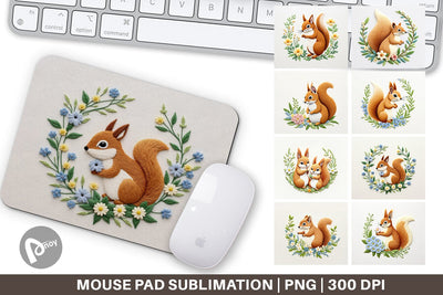 Mouse Pad Red Squirrel Sublimation artnoy 