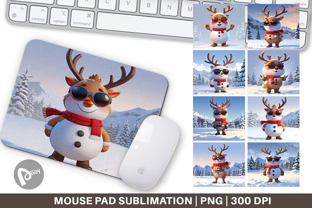 Mouse Pad Reindeer Christmas Sublimation artnoy 