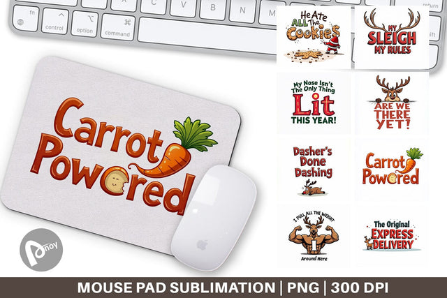 Mouse Pad Reindeer Rants Sarcastic Sleigh Puller Quotes Sublimation artnoy 