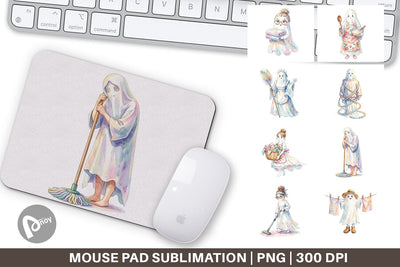 Mouse Pad Relatable Housework Mom Ghost Sublimation artnoy 
