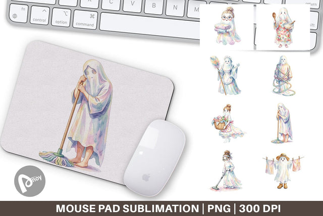 Mouse Pad Relatable Housework Mom Ghost Sublimation artnoy 