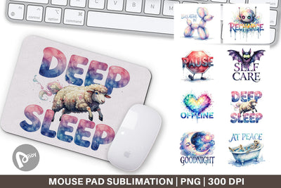 Mouse Pad Rest Recharge Quotes Sublimation artnoy 