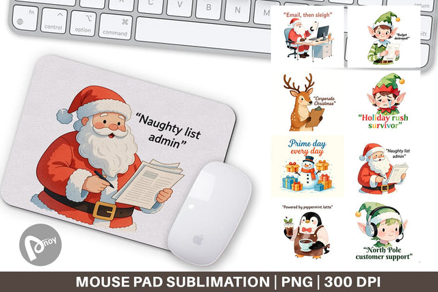 Mouse Pad Retail Christmas Sarcasm Sublimation artnoy 