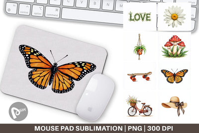 Mouse Pad Retro 70s Summer Boho Watercolor Sublimation artnoy 