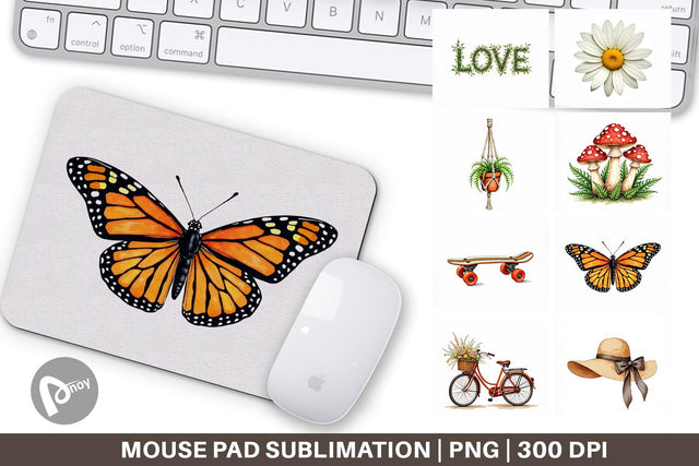 Mouse Pad Retro 70s Summer Boho Watercolor Sublimation artnoy 