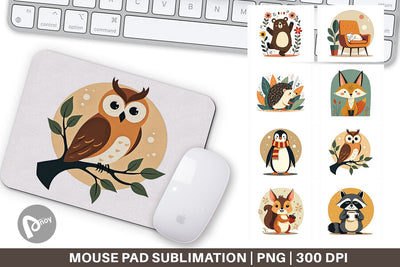 Mouse Pad Retro Animal Charm Sublimation artnoy 