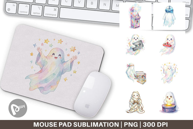 Mouse Pad Retro Arcade Gamer Ghost Sublimation artnoy 