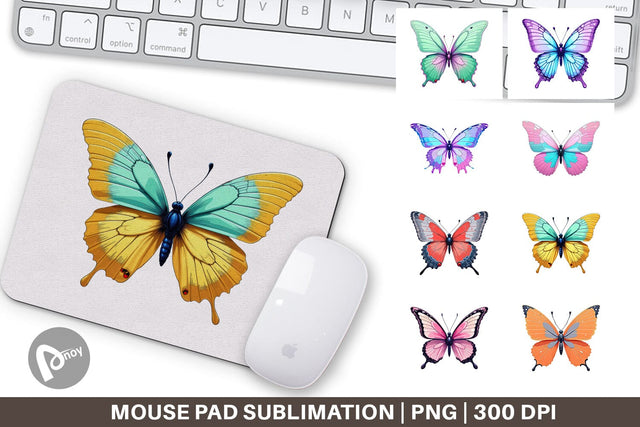 Mouse Pad Retro Butterflies Sublimation artnoy 