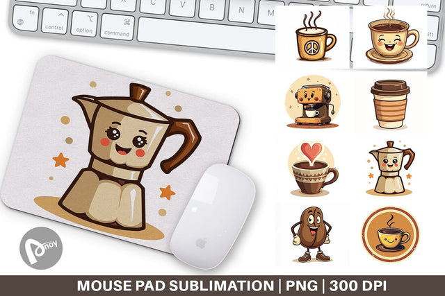 Mouse Pad Retro Coffee Sublimation artnoy 