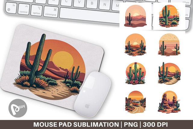 Mouse Pad Retro Desert Vibes Sublimation artnoy 
