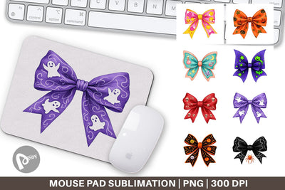Mouse Pad Retro Halloween Bows Sublimation artnoy 