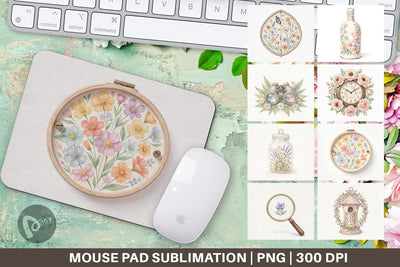 Mouse Pad Retro Nature Discovery Watercolor Sublimation artnoy 