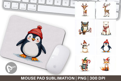 Mouse Pad Retro Reindeer Friends Sublimation artnoy 
