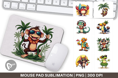 Mouse Pad Retro Tropic Quirks Sublimation artnoy 