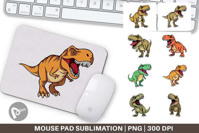 Mouse Pad Roaring Dinosaur Sublimation artnoy 