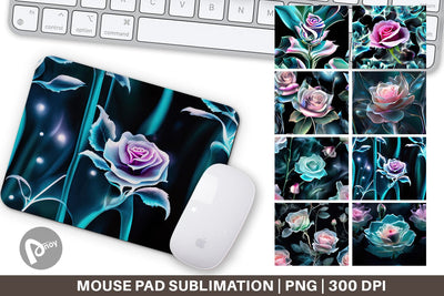 Mouse Pad Rose Glass Pattern Sublimation artnoy 