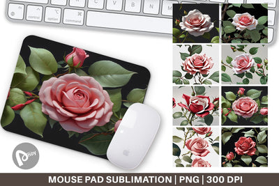 Mouse Pad Rose Pattern Sublimation artnoy 