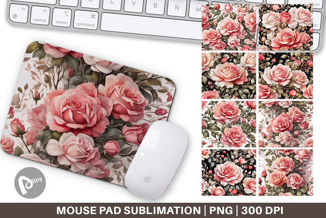 Mouse Pad Rose Pattern Sublimation artnoy 