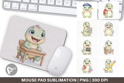 Mouse Pad Round Storybook School Dino Sublimation artnoy 