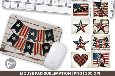 Mouse Pad Rustic 4th of July Sublimation artnoy 