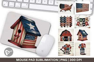 Mouse Pad Rustic 4th of July Sublimation artnoy 