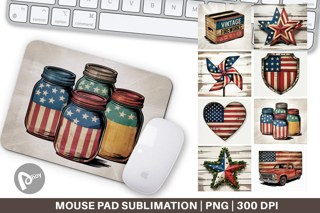 Mouse Pad Rustic 4th of July Sublimation artnoy 