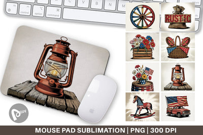 Mouse Pad Rustic 4th of July Sublimation artnoy 