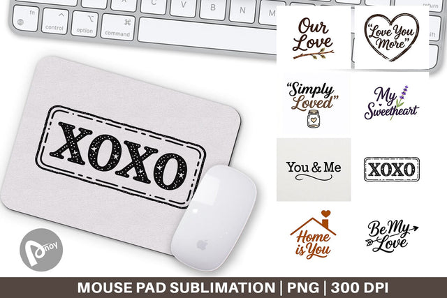 Mouse Pad Rustic Farmhouse Valentine Quotes Sublimation artnoy 