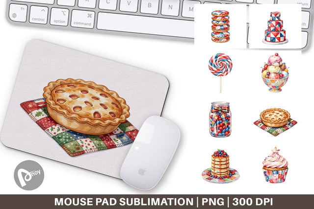 Mouse Pad Rustic July 4th Patchwork Sweets Sublimation artnoy 