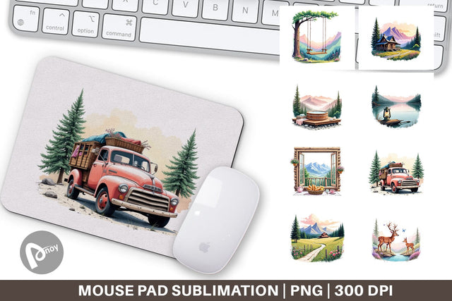 Mouse Pad Rustic Mountain Escape Sublimation artnoy 