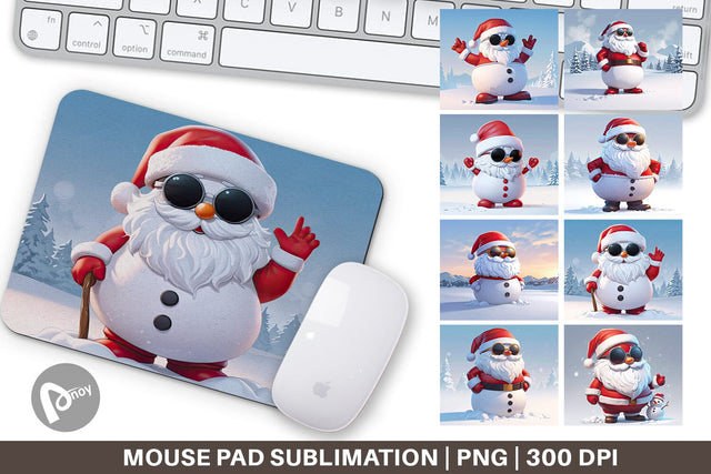 Mouse Pad Santa Claus Christmas Sublimation artnoy 