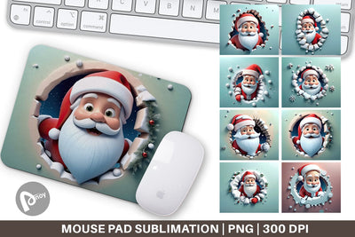 Mouse Pad Santa Claus Sublimation artnoy 