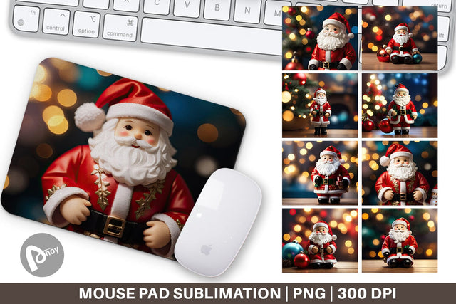 Mouse Pad Santa Doll Christmas Sublimation artnoy 