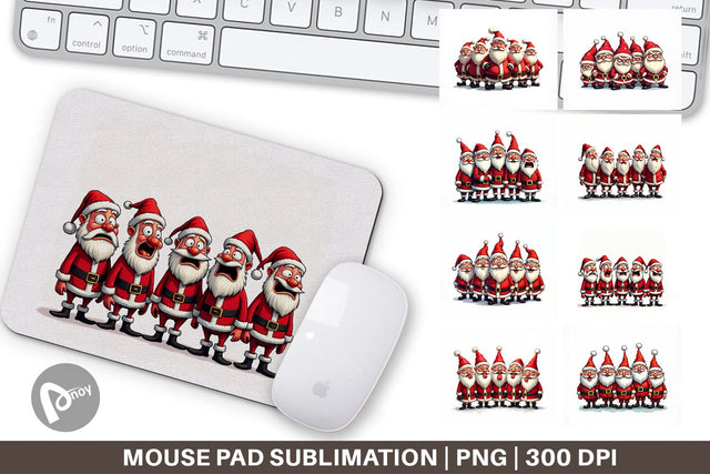 Mouse Pad Santa Emotion Extravaganza Sublimation artnoy 
