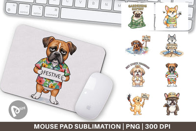 Mouse Pad Sarcastic Anti Summer Dog Watercolor Sublimation artnoy 