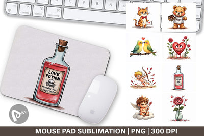 Mouse Pad Sarcastic Cupid Watercolor Funny Anti-Valentine Sublimation artnoy 