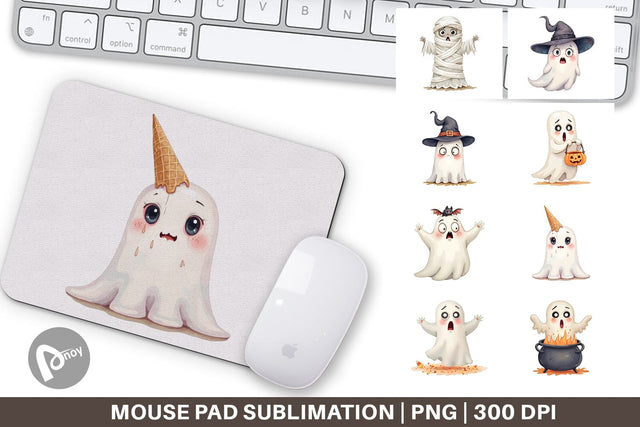 Mouse Pad Sarcastic Halloween Ghost Sublimation artnoy 