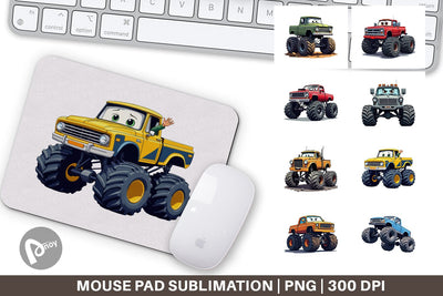 Mouse Pad Sarcastic Monster Trucks Sublimation artnoy 
