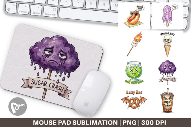 Mouse Pad Sarcastic Spooky Summer Snacks Sublimation artnoy 