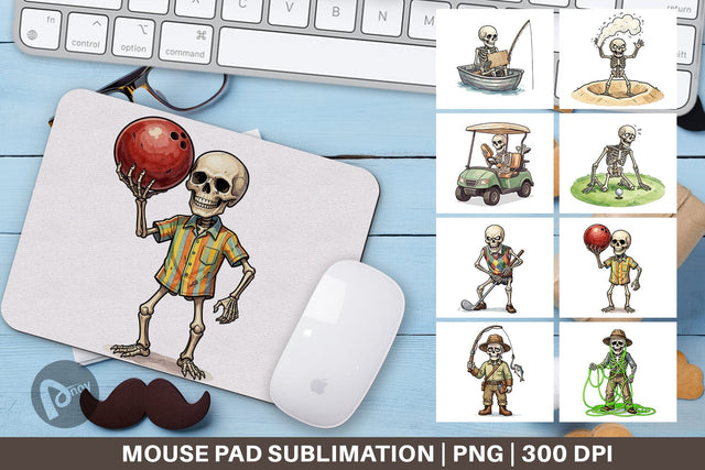 Mouse Pad Sarcastic Sports Dad Bone Watercolor Sublimation artnoy 