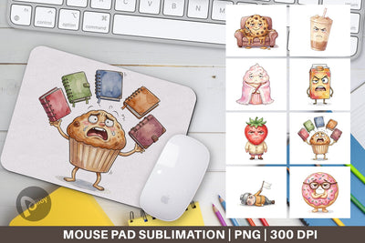 Mouse Pad Sarcastic Teacher Snack Watercolor Sublimation artnoy 