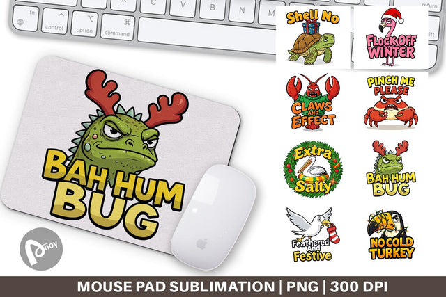 Mouse Pad Sarcastic Tropical Animal Christmas Quotes Sublimation artnoy 