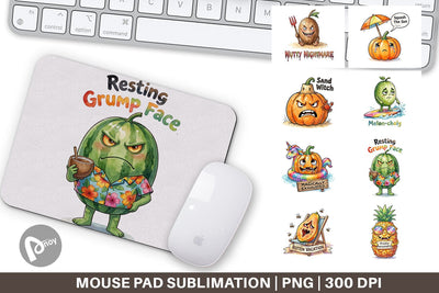 Mouse Pad Sarcastic Tropical Fruit Pumpkin Sublimation artnoy 